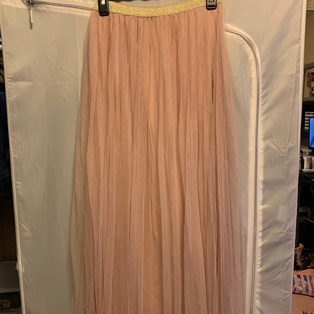 Pink Tulle Maxi Skirt